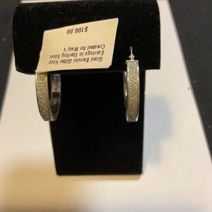 Giani Bernini Elegant Silver Glitter Hoop Earrings